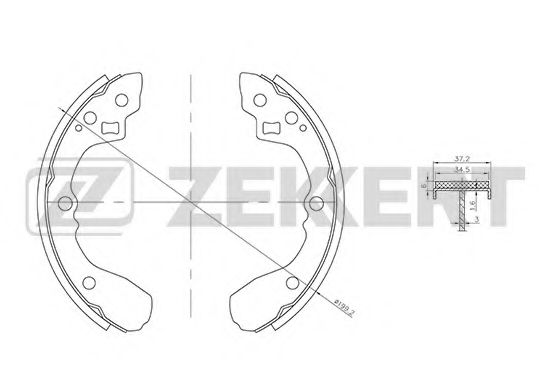 Тормозные колодки барабанные zekkert BK-4251