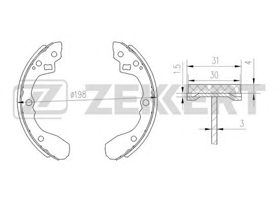 Тормозные колодки барабанные zekkert BK-4257