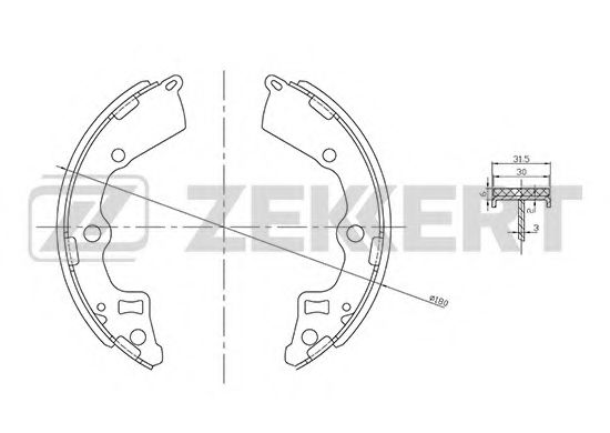 Тормозные колодки барабанные zekkert BK-4258