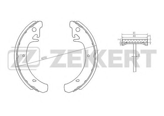 Тормозные колодки барабанные zekkert BK-4261