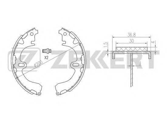 Тормозные колодки барабанные zekkert BK-4421