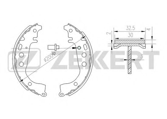 Тормозные колодки барабанные zekkert BK-4436