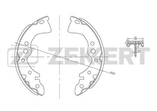 Тормозные колодки барабанные zekkert BK-4458
