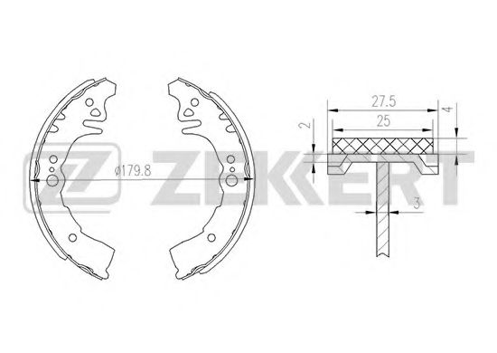 Тормозные колодки барабанные zekkert BK-4464