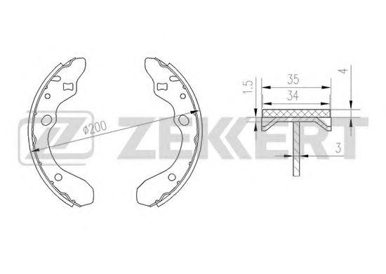 Тормозные колодки барабанные zekkert BK-4465