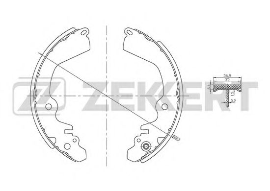 Тормозные колодки барабанные zekkert BK-4466