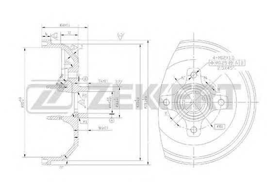 Тормозной барабан zekkert BS-5079