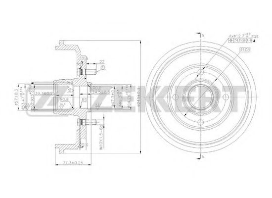 Тормозной барабан zekkert BS-5132