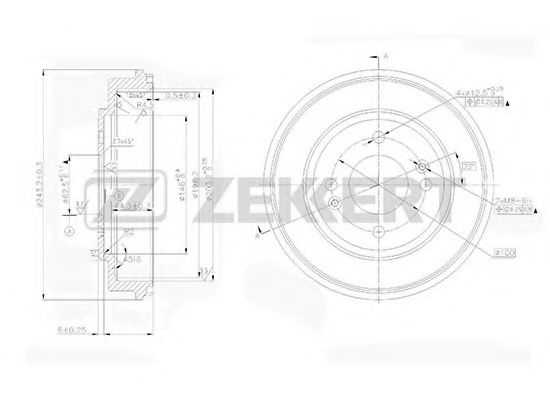 Тормозной барабан zekkert BS-5215