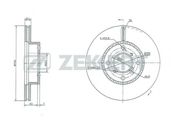Тормозной диск zekkert BS-5241