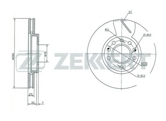 Тормозной диск zekkert BS-5247