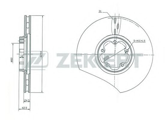 Тормозной диск zekkert BS-5347