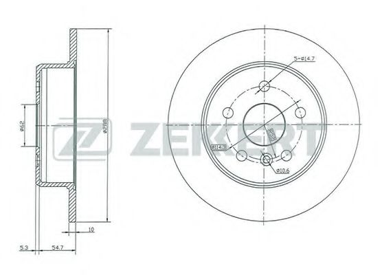 Тормозной диск zekkert BS-5367