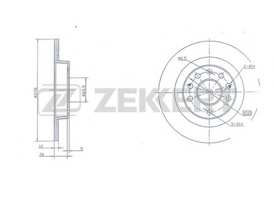 Тормозной диск zekkert BS-5382