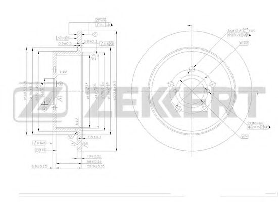 Тормозной диск zekkert BS-5406