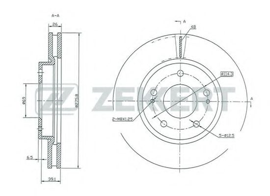 Тормозной диск zekkert BS-5408