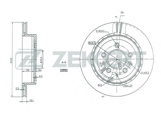 Тормозной диск zekkert BS-5437