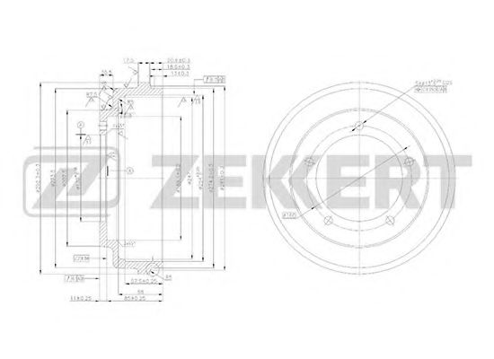 Тормозной барабан zekkert BS-5463