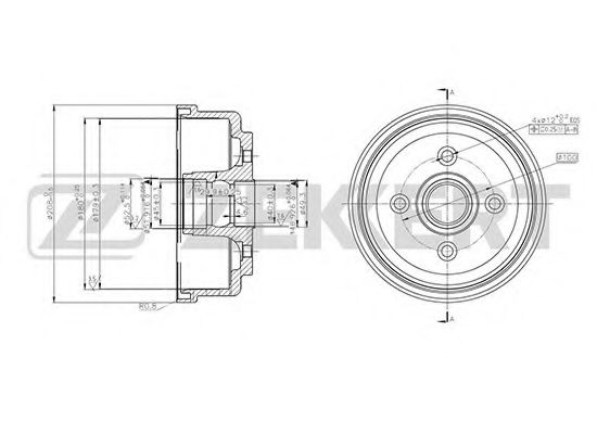 Тормозной барабан zekkert BS-5575