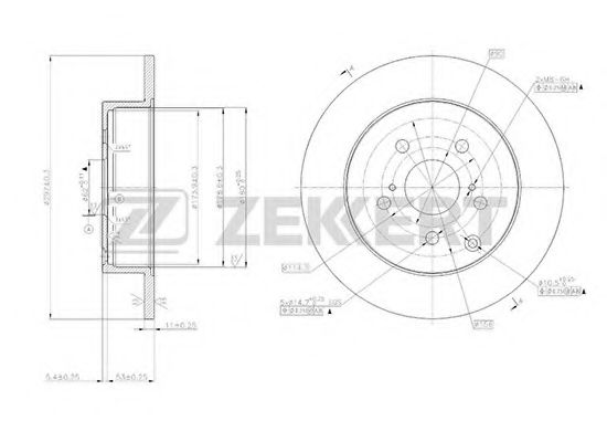 Тормозной диск zekkert BS-5703