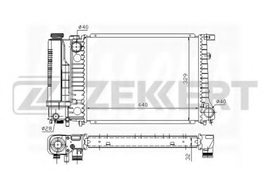 Радиатор охлаждения двигателя zekkert MK-1002