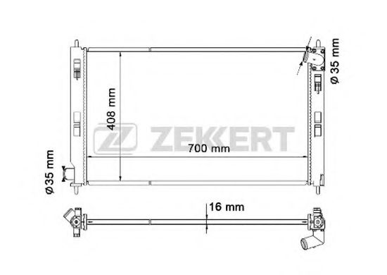 Радиатор охлаждения двигателя zekkert MK-1004