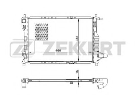 Радиатор охлаждения двигателя zekkert MK-1007
