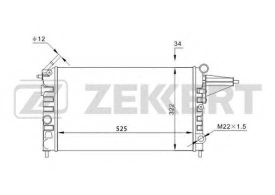 Радиатор охлаждения двигателя zekkert MK-1014