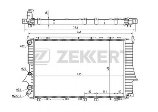 Радиатор охлаждения двигателя zekkert MK-1023