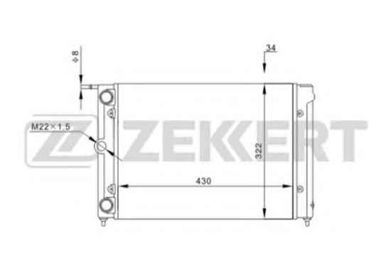 Радиатор охлаждения двигателя zekkert MK-1028