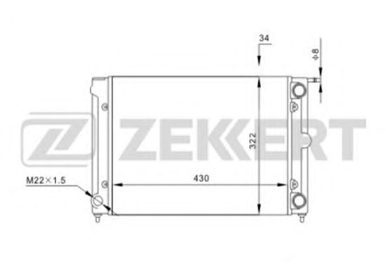 Радиатор охлаждения двигателя zekkert MK-1029