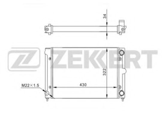 Радиатор охлаждения двигателя zekkert MK-1032
