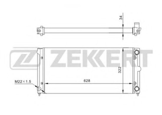 Радиатор охлаждения двигателя zekkert MK-1034