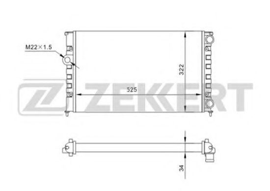 Радиатор охлаждения двигателя zekkert MK-1037