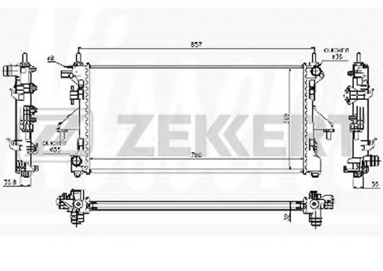 Радиатор охлаждения двигателя zekkert MK-1038