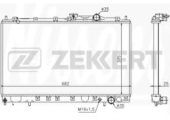 Радиатор охлаждения двигателя zekkert MK-1040