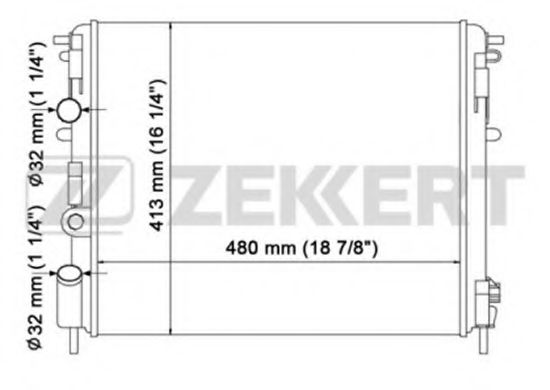 Радиатор охлаждения двигателя zekkert MK-1041