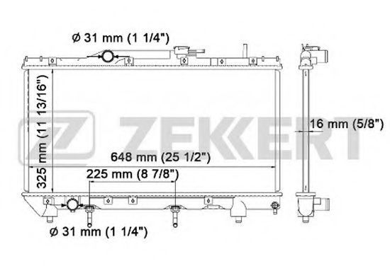 Радиатор охлаждения двигателя zekkert MK-1043