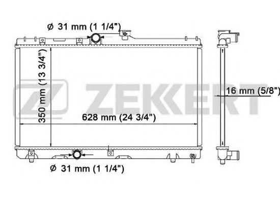 Радиатор охлаждения двигателя zekkert MK-1044