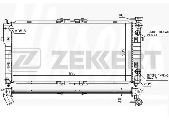 Радиатор охлаждения двигателя zekkert MK-1046