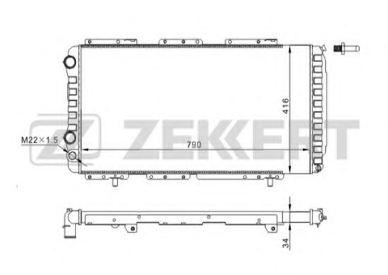 Радиатор охлаждения двигателя zekkert MK-1047