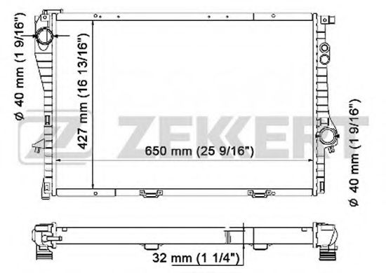 Радиатор охлаждения двигателя zekkert MK-1048
