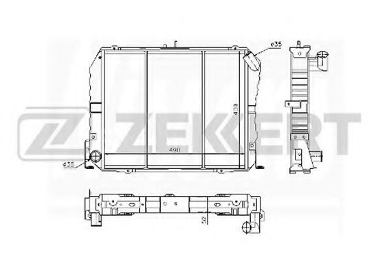 Радиатор охлаждения двигателя zekkert MK-1049