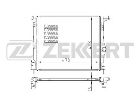 Радиатор охлаждения двигателя zekkert MK-1050
