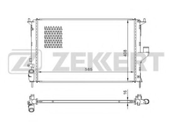 Радиатор охлаждения двигателя zekkert MK-1051