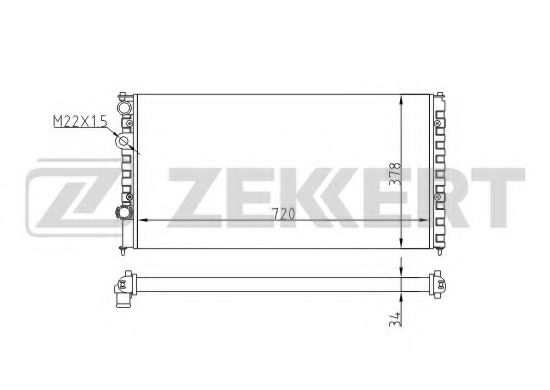 Радиатор охлаждения двигателя zekkert MK-1052