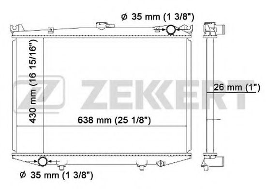 Радиатор охлаждения двигателя zekkert MK-1057