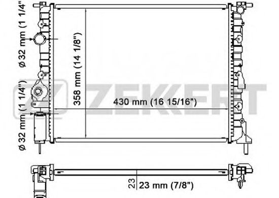 Радиатор охлаждения двигателя zekkert MK-1058