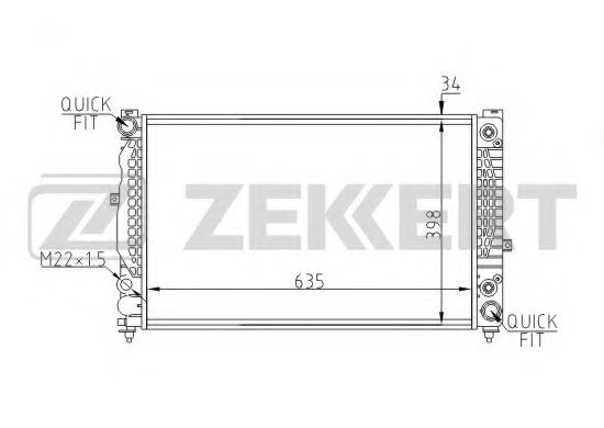 Радиатор охлаждения двигателя zekkert MK-1067