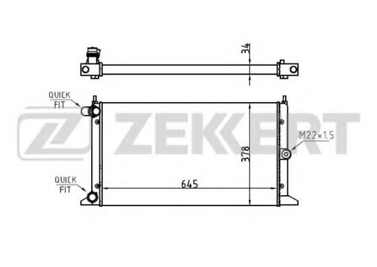 Радиатор охлаждения двигателя zekkert MK-1068